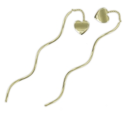 Spiralfoermige 333 Gelbgold Durchzieher Ohrhaenger mit Herz