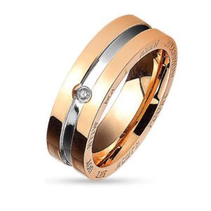 49 (15.6) Couple Ringe Paarringe zweifarbig fuer Damen & Herren silber-schwarz & silber-rosegold...