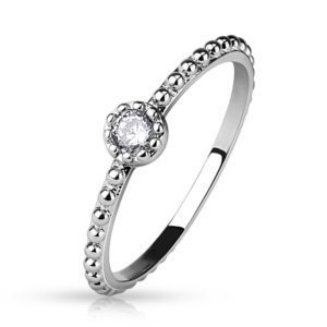 49 (15.6) Damenring mit Kristall Stein silber (Ring Damen Fingerring Partnerringe Verlobungsringe...