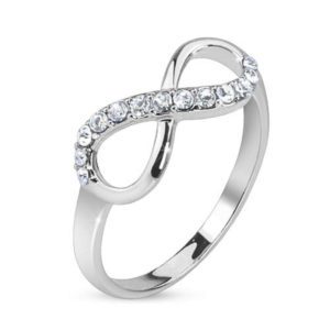 49 (15.6) Ring Infinity silber Unendlichkeits Symbol Edelstahl schmal(Ring Damen Fingerring...