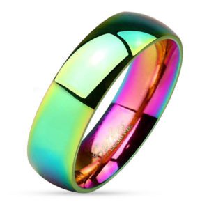 49 (15.6) Ring Regenbogen Bunt aus Edelstahl Unisex