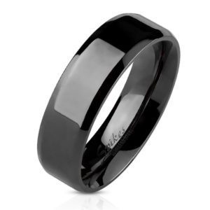 49 (15.6)Edelstahlring schwarz klassisch mit abgerundeten Kanten fuer Damen & Herren 49-72...