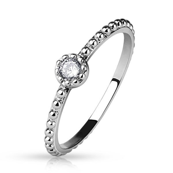 52 (16.6) Damenring mit Kristall Stein silber (Ring Damen Fingerring Partnerringe Verlobungsringe...