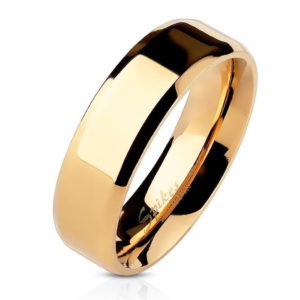 52 (16.6)Rosegold Edelstahl Ring mit abgerundeten Kanten fuer Damen & Herren 49-70 (Rotgold RosÃƒÂ©...