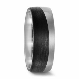 Damenring TITAN CARBON 52469 ohne Stein mit Gravur
