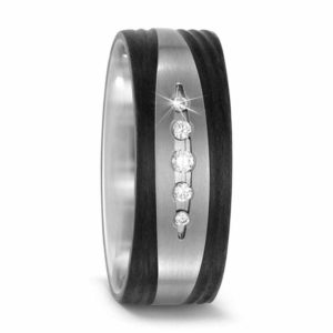 Damenring TITAN CARBON 52481 mit Diamanten und gratis Gravur