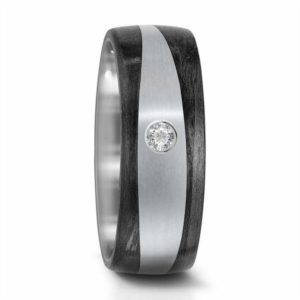 Damenring TITAN CARBON 52482 mit Diamant und gratis Gravur