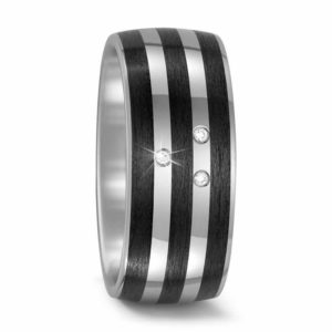 Damenring TITAN CARBON 52484 mit Diamant und gratis Gravur