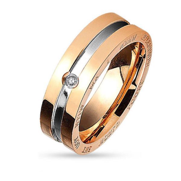 54 (17.2) Couple Ringe Paarringe zweifarbig fuer Damen & Herren silber-schwarz & silber-rosegold...