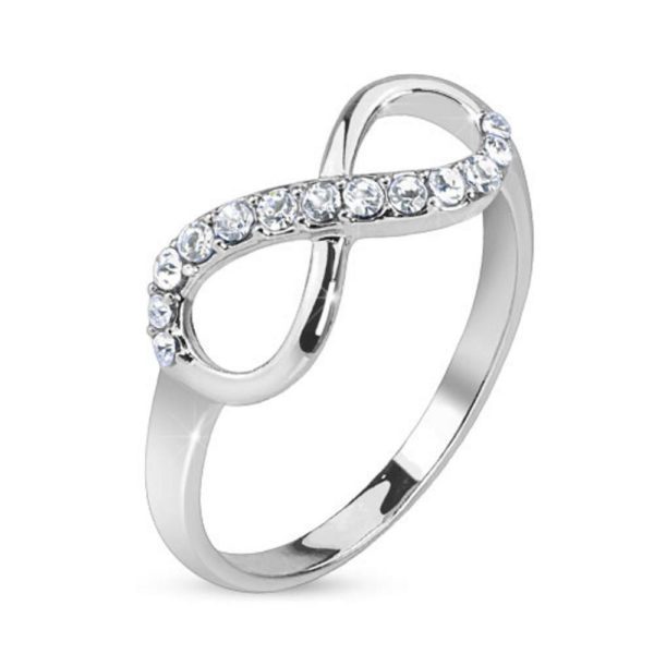 54 (17.2) Ring Infinity silber Unendlichkeits Symbol Edelstahl schmal(Ring Damen Fingerring...