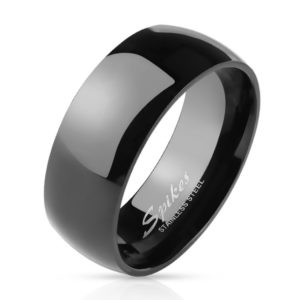 54 (17.2) Ring klassisch glaenzend Schwarz aus Edelstahl Unisex
