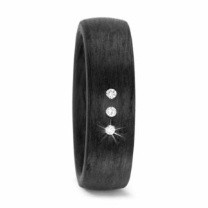 Damenring CARBON 59281 mit 3x Diamant und gratis Gravur