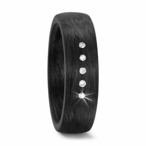 Damenring CARBON 59281 mit Diamant und gratis Gravur