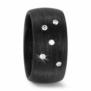 Damenring CARBON 59285 mit 0,10ct Diamanten und gratis Gravur