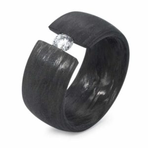 Damenring CARBON 59286 mit Zirkonia und gratis Gravur