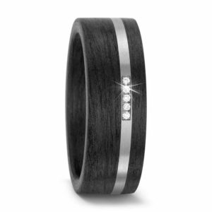 Damenring 500 PALLADIUM, CARBON 59315 mit Diamant