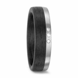 Damenring 500 PALLADIUM, CARBON 59317 mit Diamant