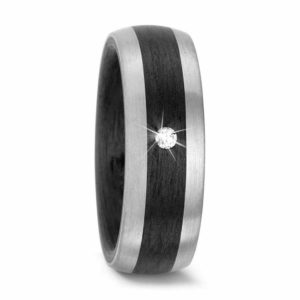 Damenring 500 PALLADIUM, CARBON 59319 mit Diamant