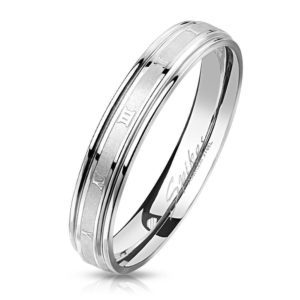 62 (19.7) Ring roemische Nummern Silber aus Edelstahl Unisex