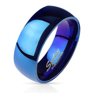 64 (20.4) Blauer Ring Edelstahl klassisch fuer Damen & Herren 49-70 (Fingerring Schmuckring Blue...