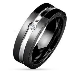 67 (21.3) Couple Ringe Paarringe zweifarbig fuer Damen & Herren silber-schwarz & silber-rosegold...