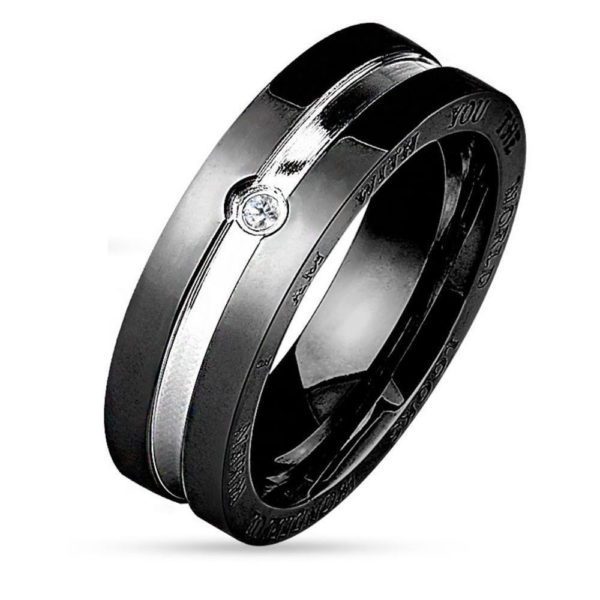 67 (21.3) Couple Ringe Paarringe zweifarbig fuer Damen & Herren silber-schwarz & silber-rosegold...