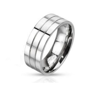 67 (21.3) Ring dreireihig Silber aus Edelstahl Unisex