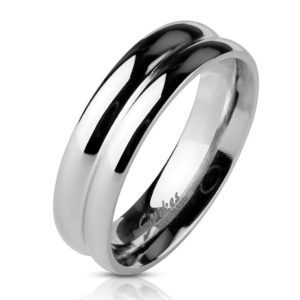 67 (21.3) Ring zweireihig Silber aus Edelstahl Unisex