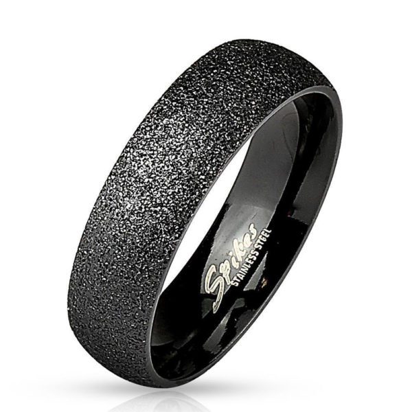 67 (21.3) sand-gestrahlter schwarzer Ring Edelstahl Frauen & Maenner 49-70(Herren Damen Fingerring...