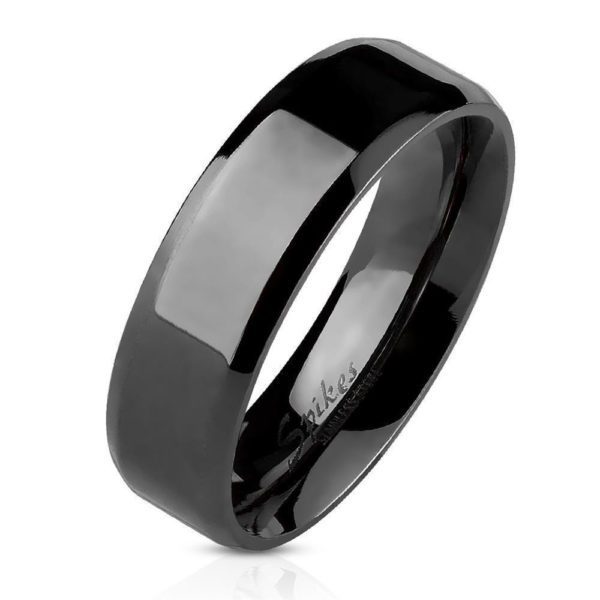 70 (22.3)Edelstahlring schwarz klassisch mit abgerundeten Kanten fuer Damen & Herren 49-72...