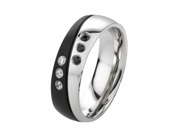 Damenring Edelstahl DE023 mit Zirkonia