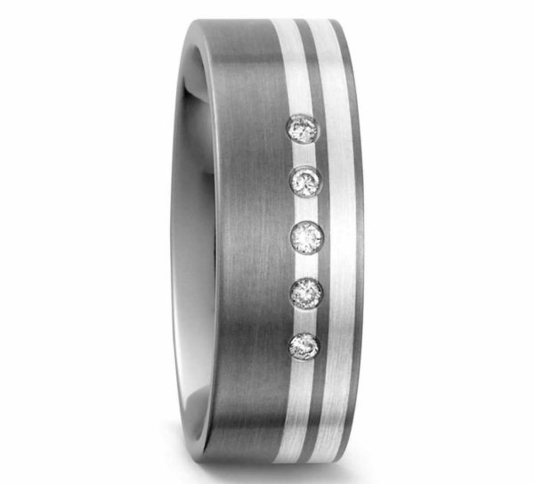 Damenring Titan mit Silber 51045 mit Diamant