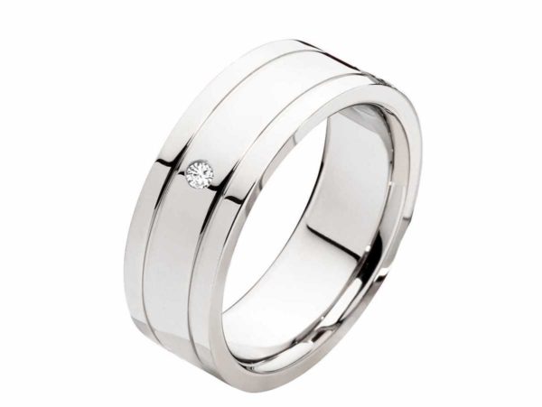 Damenring Edelstahl DE015 mit Stein - Gravur