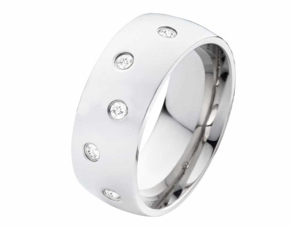 Damenring Edelstahl DE047 mit Zirkonias