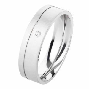 Damenring Edelstahl DE051 mit Zirkonia