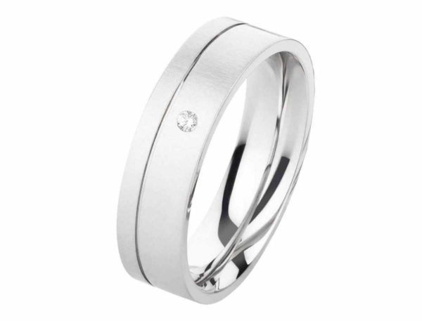 Damenring Edelstahl DE051 mit Zirkonia
