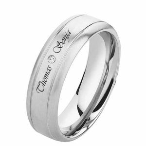 Damenring Edelstahl DE080 mit Zirkonia