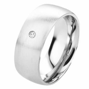 Damenring Edelstahl DE094 mit Zirkonia