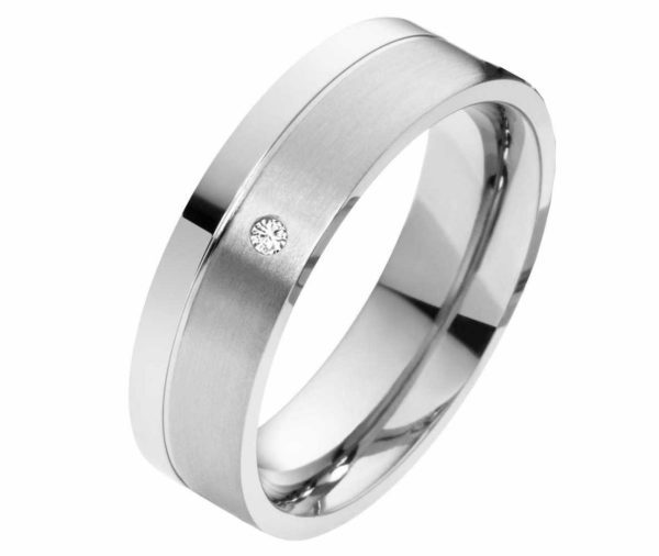 Damenring Edelstahl DE098 mit Zirkonia