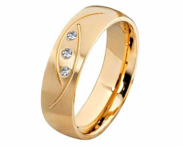 Damenring Edelstahl DE106 mit Zirkonias