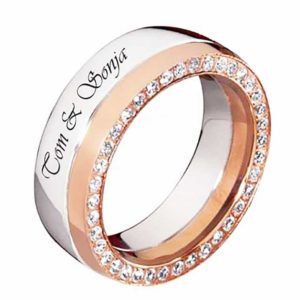 Damenring Edelstahl DE107 mit Zirkonias