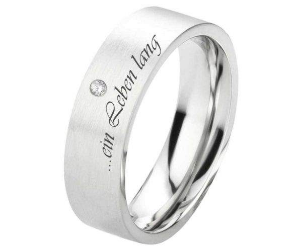 Damenring Edelstahl DE123 mit Zirkonia
