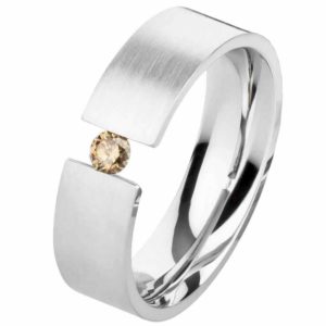 Damenring Edelstahl DE129 mit Diamant