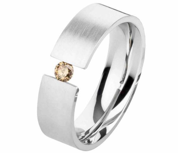 Damenring Edelstahl DE129 mit Diamant