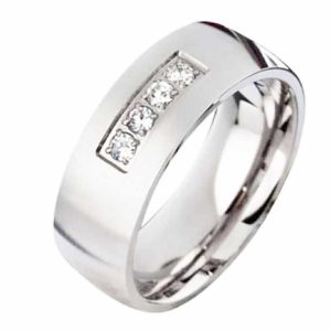 Damenring Edelstahl DE144 mit Zirkonias