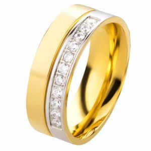 Damenring Edelstahl DE145 mit Zirkonias