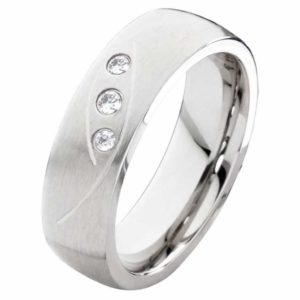 Damenring Edelstahl DE147 mit Zirkonias