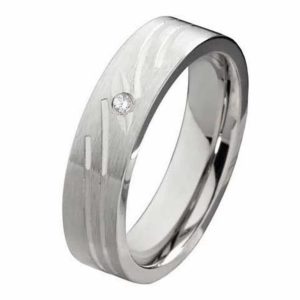 Damenring Edelstahl DE149 mit Zirkonia