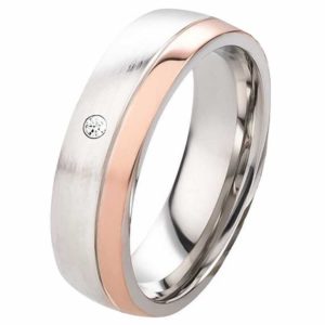 Damenring Edelstahl DE154 mit Zirkonia