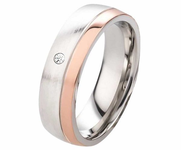 Damenring Edelstahl DE154 mit Zirkonia